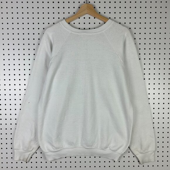Harvard University 90s Crewneck Large White Crimson Graphic Crest Sweatshirt - Picture 4 of 7